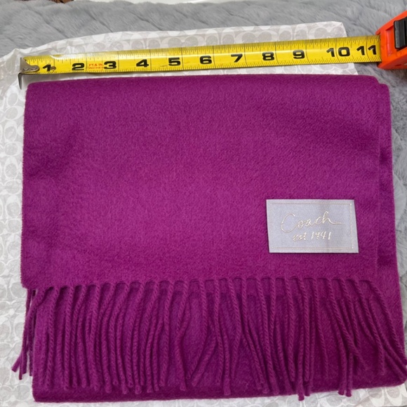 Coach Wool & Cashmere Fringed Scarf - Picture 4 of 7